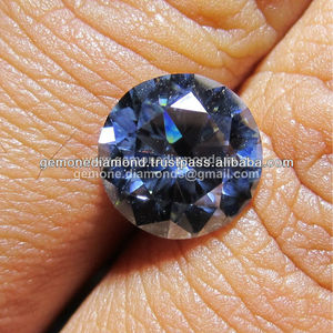 Moissanite ronde de couleur bleue fantaisie à prix bas en Inde - Product Image 2
