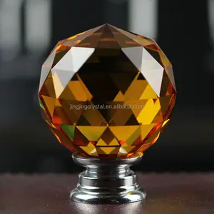 Amber Crystal Facet Ball Glazen Meubels Handvat Voor Lade Knop Decoratie