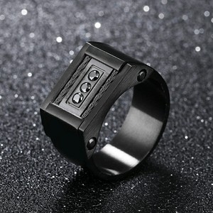 Custom Marlary Latest Fashion High End 316L Stainless Steel Jewelry <strong>Mens</strong> <strong>Black</strong> <strong>Ring</strong> Hip Hop <strong>Ring</strong> - Product Image 2