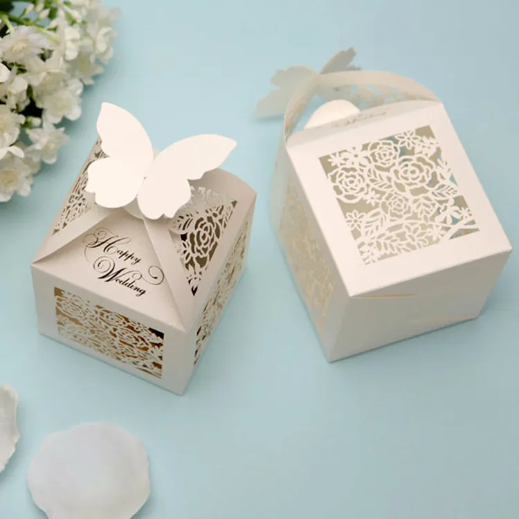 Boîte créative en forme de Rose pour mariage, emballage à bonbons, 20 pièces