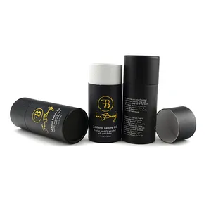 black eco friendly cosmetic cardboard paper tube round gift boxes