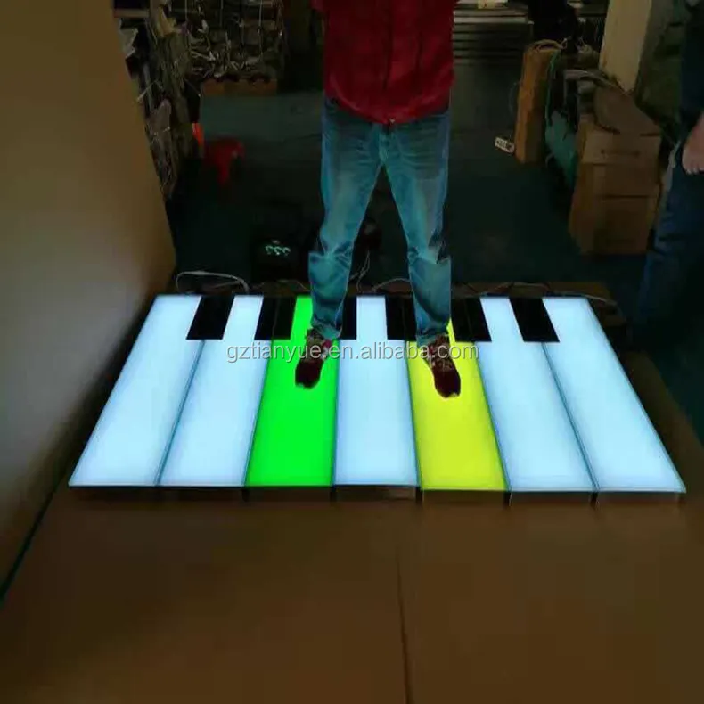 पूरे बिक्री पियानो 3D समय सुरंग DMX डीजे डिस्को नाइट क्लब डांस फ्लोर का नेतृत्व किया आरजीबी प्रकाश डांस फ्लोर का नेतृत्व किया
