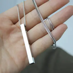 Personalizado gravar mensagem inspiracional jóias mulheres vertical bar charme colar do amor