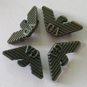 hot sale metal anti silver decorating eagle shape badge for denim jacket