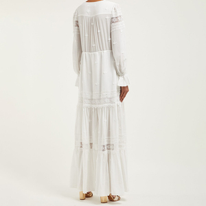 Ritaglio delle donne Sexy Bianco Con Scollo A V maxi Vestito Da Partito - Product Image 3