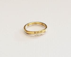 Anello Personalizzato con Nome in Acciaio Inossidabile, Anelli Impilabili Personalizzati per Regali alle Damigelle, Regali per Mamme con Nome del Bambino, REGALO PER DAMIGLIE - Product Image 2