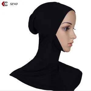 穆斯林帽头巾妇女阿拉伯语自定义头巾帽子帽子穆斯林祈祷帽黑色经典帽忍者脖子围巾