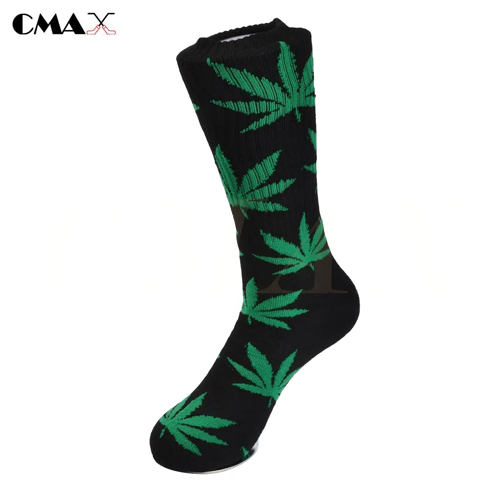 人気のマリファナの葉大麻ドレスソックス雑草;ファッション暖かい綿ロングクルーソックス