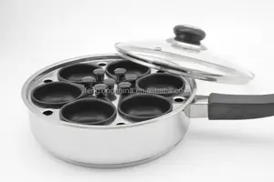 Stainless Steel Induction Egg Poacher With 6 Non Stick Cups