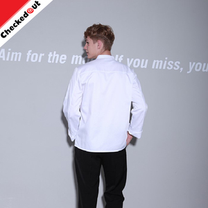 Venta caliente Nueva moda Chaquetas de <span class=keywords><strong>Cocinero</strong></span> <span class=keywords><strong>cocinero</strong></span> <span class=keywords><strong>ropa</strong></span>, unisex blanco cocina chef uniforme - Product Image 3