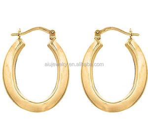 Vente en gros de boucles <span class=keywords><strong>d</strong></span>'oreilles créoles en plaqué or de haute qualité pour femmes boucles <span class=keywords><strong>d</strong></span>'oreilles créoles personnalisées grande usine - Product Image 1
