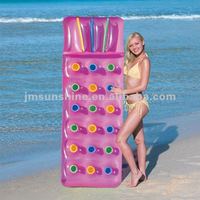 Matelas flottant gonflable en PVC Sunshine 18 poches, personnalisé pour adulte, pour piscine, usage extérieur, plage, capacité 1 personne