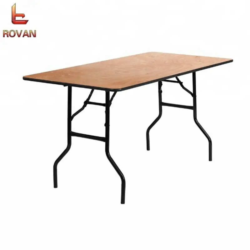 Платиновый деревянный складной прямоугольный банкетный стол для свадьбы