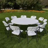 Pas cher Offre Spéciale 180cm 6 pieds HDPE DEMI Rond 10 sièges En Plastique Restaurant Table De Banquet Pour Le Mariage De L'événement Et Partie