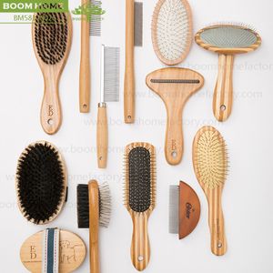 Bambu Vakum Pet Pin Sikat Pet Grooming Brush Deshedding Alat Pet Shower Brush