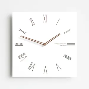 <span class=keywords><strong>Reloj</strong></span> <span class=keywords><strong>de</strong></span> Pared Cuadrado Blanco <span class=keywords><strong>de</strong></span> Madera EMITDOOG, <span class=keywords><strong>Reloj</strong></span> Decorativo 3D <span class=keywords><strong>de</strong></span> Cuarzo Creativo para el Hogar/Oficina/Hotel - Product Image 1