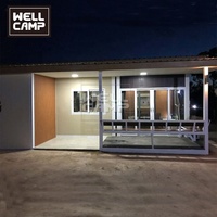 WELLCAMP Casa Contenedor de Acero Prefabricada de Instalación Rápida, Villa de Vacaciones Desmontable, Casa Contenedor Personalizada para Resort