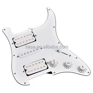 1 adet 3 katlı 11 Delik HSH Beyaz Kablolu Plaka Yüklü Pickguard Strat Gitar, ST W-B-W HSH012WH