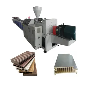 200kg/h wood plastic composite wpc floor blocks panel hollow solid panel production plant line