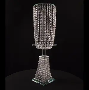 Crystal luxury flower tall floor stand with beads decoration for wedding centerpieces wholesale customized