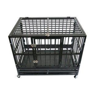 Venta al por mayor cubierta plegable de Metal grande mascota perro <span class=keywords><strong>perrera</strong></span> con ruedas y cubierta - Product Image 1