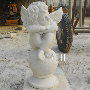 Monumento di angelo tomba di angelo statua in pietra di marmo classico - Product Image 6