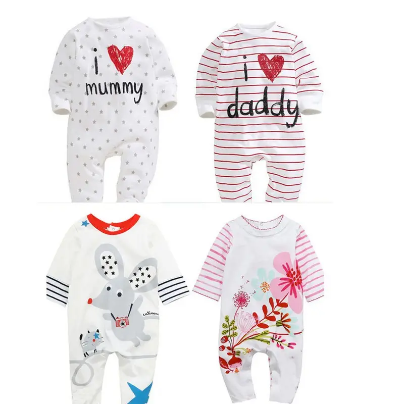 Gratis Verzending Baby Suits 100% Katoen Lange Mouw Rompertjes Uit China