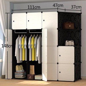Armoire de rangement modulaire portable DIY, organisateur de placard peu encombrant avec tringle de suspension et <span class=keywords><strong>cubes</strong></span> profonds - Product Image 5