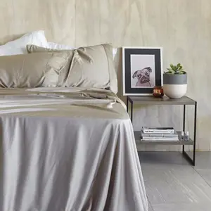 Ensembles de draps de lit en ligne Offre Spéciale 100% bambou blanc king size 4 pièces avec boîte cadeau emballée