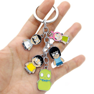 Animación <span class=keywords><strong>Tv</strong></span> Anime <span class=keywords><strong>Bobs</strong></span> hamburguesas de Metal colgante clave llavero de coche Cosplay Accesorios - Product Image 4