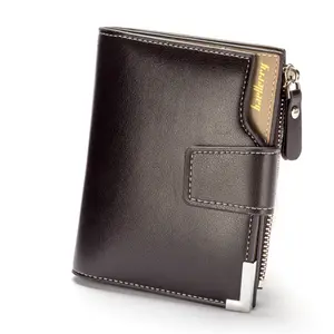 Baellerry sıcak satış PU deri kısa tarzı fermuar cüzdan ile erkekler için Hasp, erkek klasik bozuk para cüzdanı kart tutucu toptan