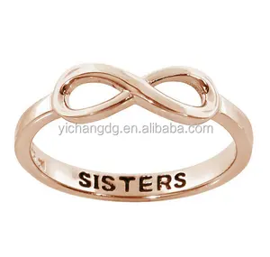 สแตนเลสเหล็กแหวนสำหรับความเชื่อมั่นอินฟินิตี้น้องสาวสาวสวยกุหลาบทองแหวนผู้หญิง