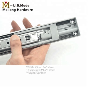 Meilong Phần Cứng Tủ Bếp Phụ Kiện 45 Mềm Đóng Kính Thiên Văn Kênh/Tự Đóng Cửa Ngăn Kéo Trượt Đường Sắt Với Bóng Mang - Product Image 3