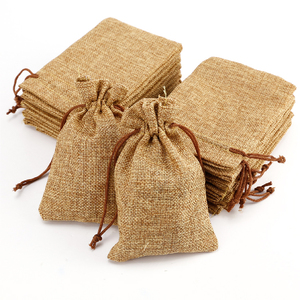 <span class=keywords><strong>Petit</strong></span> bijou en lin imprimé personnalisé bon marché Sac <span class=keywords><strong>sachet</strong></span> cadeau en toile de jute avec cordon de serrage avec logo - Product Image 3