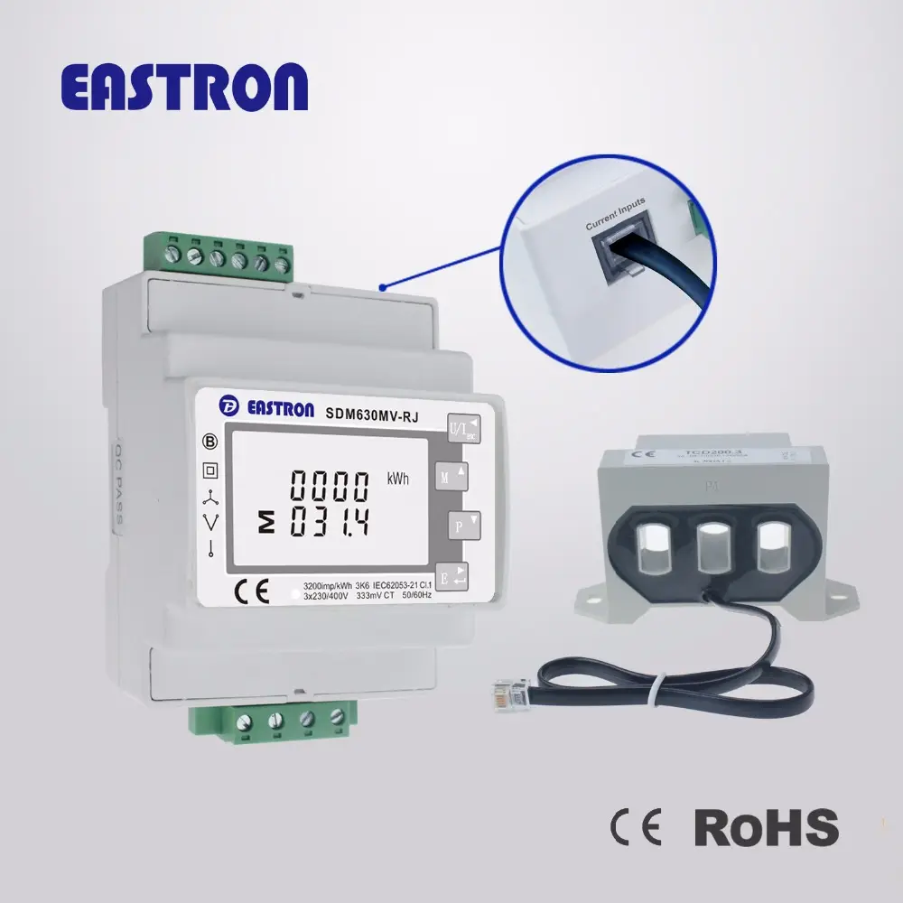 SDM630MCT-RJ 3 Phase multifunktions Meter wth RJ45 CT verbindung, Din-schiene RS485 Modbus Meter, RJ12 buchse