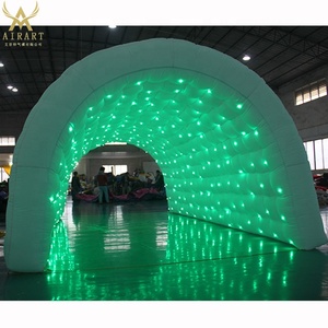 Shiny kanaal tunnel 3 m hoge opblaasbare doorgang witte tent voor bruiloft evenement ideeën