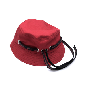 Personalized <strong>Red</strong> Korean Stylish Adjustable Custom <strong>Bucket</strong> <strong>Hat</strong> With String - Product Image 3