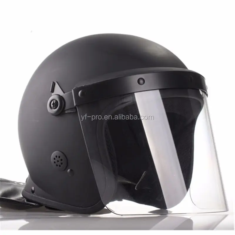 Máscara de gas gancho de cara completa PC Visor ABS Control de disturbios Casco