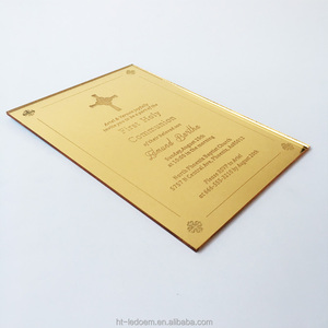 Espejo dorado acrílico para primera comunión, bautismo, bautizo, tarjeta de invitación, 5x7 pulgadas, 100 Uds. Por lote - Product Image 6