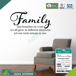 Çıkarılabilir Vinil Yapışkanlı duvar sticker duvar süsü vinil, Kelimeler Alıntı Duvar Sticker Aile Duvar Sanatı Çıkartması - Product Image 4