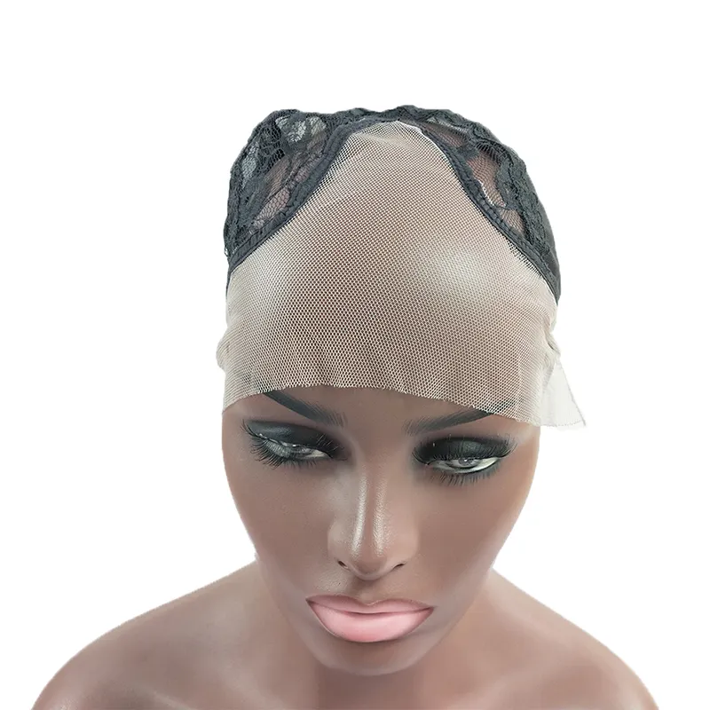 Wig Renda Depan Ukuran Topi Kecil, Topi Wig Renda Penuh Berventilasi Bisa Diatur Melar Grosir, Topi Wig untuk Membuat Wig