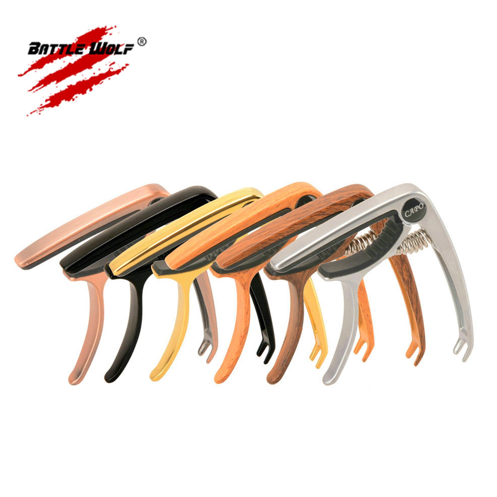 Лидер продаж на Amazon, оптовая продажа, каподастр для акустической электрической гитары различных цветов из цинкового сплава с сильным захватом, принимаем заказы на заказ