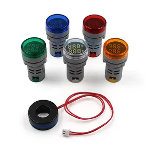 Digital voltímetro amperímetro 22mm AC50-500V 0-100A medidor de voltaje LED luz piloto Ampermeter actual probador 2 en 1 Con CT