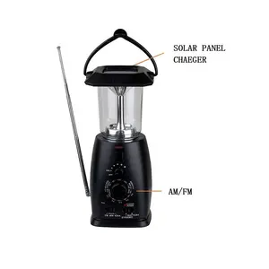 Banco de la energía Solar de carga USB Dinamo linterna Solar de Camping con Radio FM y cargador de teléfono celular