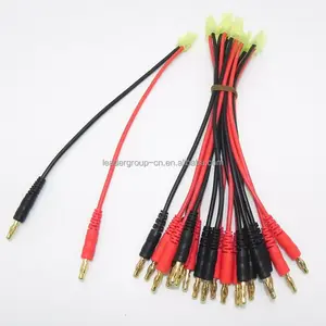 Conector banana de 4mm a conector banana dorado 4,0 con cable