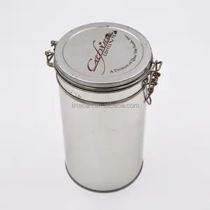 Airtight Round Tin Tea Or Coffee Package Box With Plastic Cover And Metal String 110 D *198Hmm