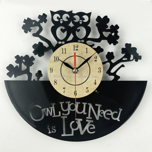 Reloj de Pared con Forma de Búho, Estilo Antiguo, para Discos de Vinilo, Relojes de Pared Decorativos de Arte al por Mayor, Reloj de Pared, Horloge - Product Image 1