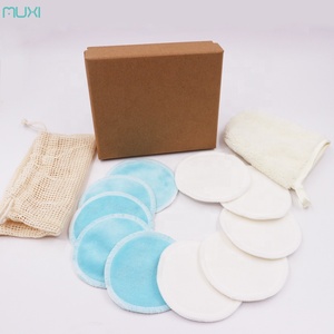 Tampons démaquillants réutilisables en <span class=keywords><strong>coton</strong></span> 10 pièces plus ensemble de gants démaquillants emballés avec une boîte kraft - Product Image 4