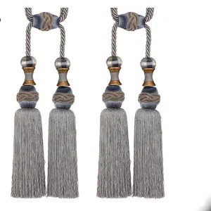 Factory Supply Wholesale handmade decorative grey curtain tassels
