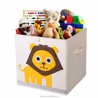 Organizador de juguetes para niños, caja de almacenamiento de cubo plegable de tela de poliéster de 13x13 pulgadas para decoración del hogar